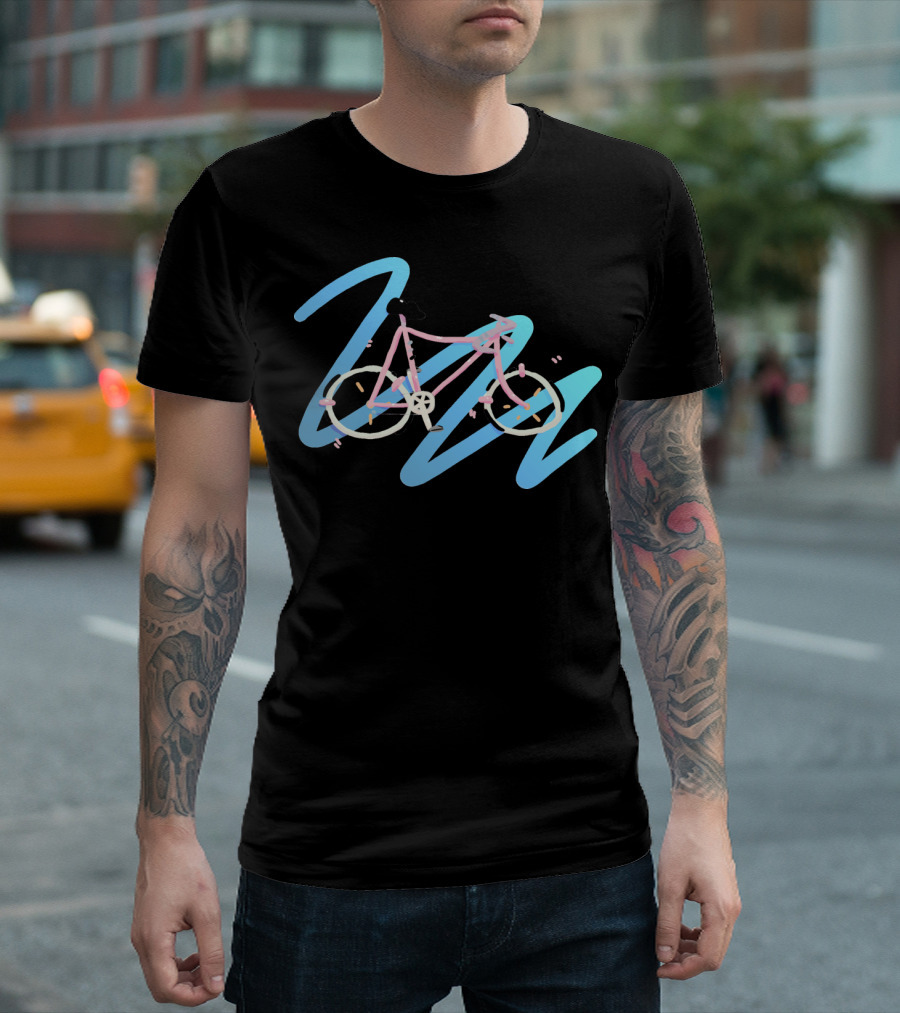 It's a Bike Pastel Bicycle with Abstract Blue Swirls T-Shirt
