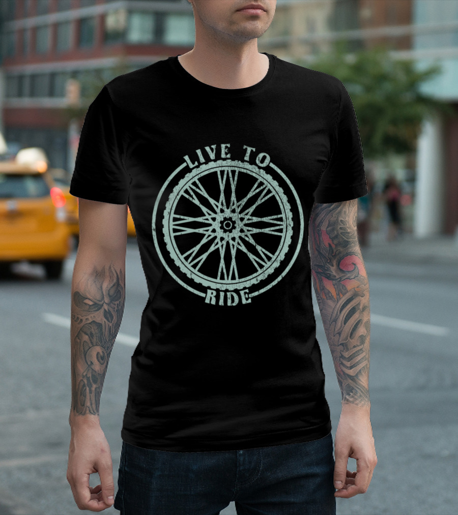 Live To Ride Bicycle Wheel Adventure T-Shirt