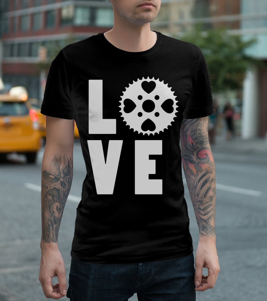 Love Cycling Gear Heart Sprocket T-Shirt