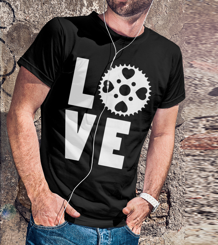 Love Cycling Gear Heart Sprocket T-Shirt