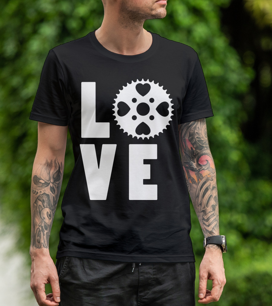 Love Cycling Gear Heart Sprocket T-Shirt