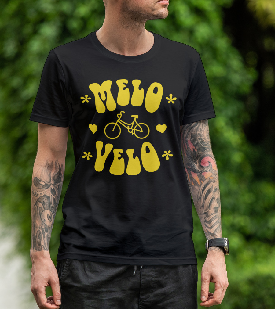 Melo Velo Bicycle Heart Flowers T-Shirt