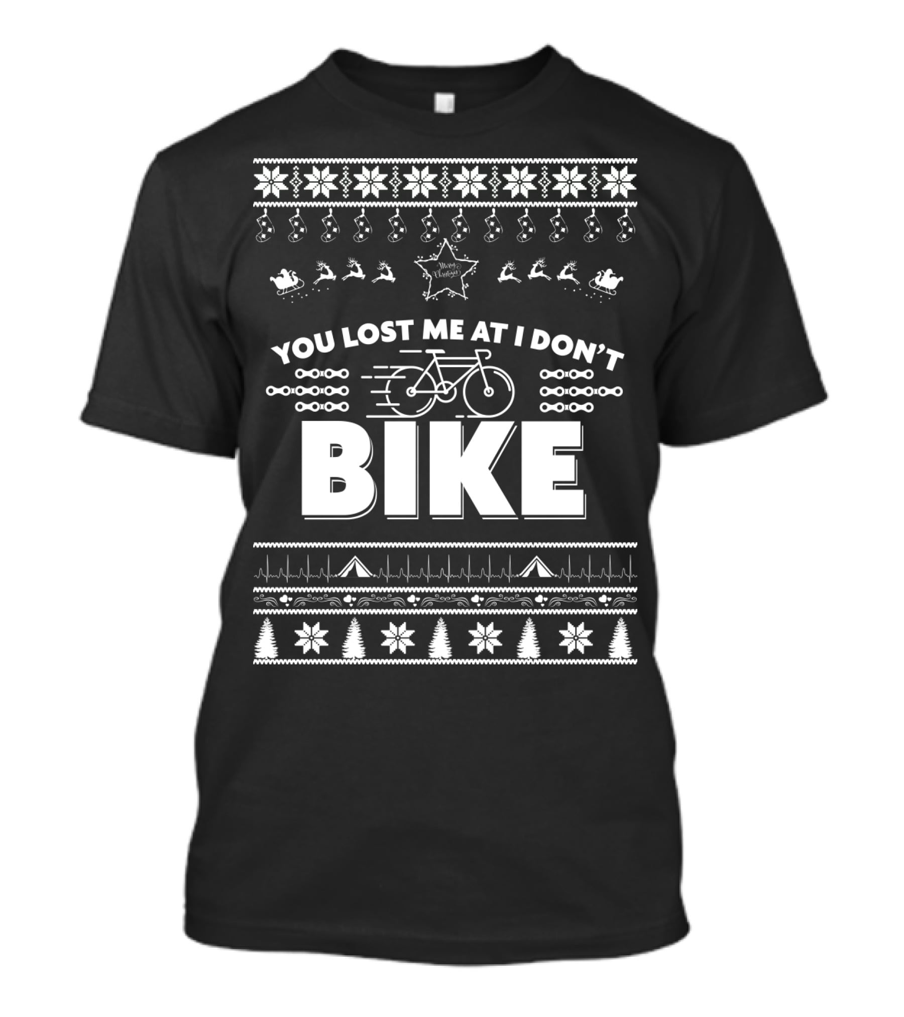You Lost Me At I Don't Bike Merry Christmas T-Shirt