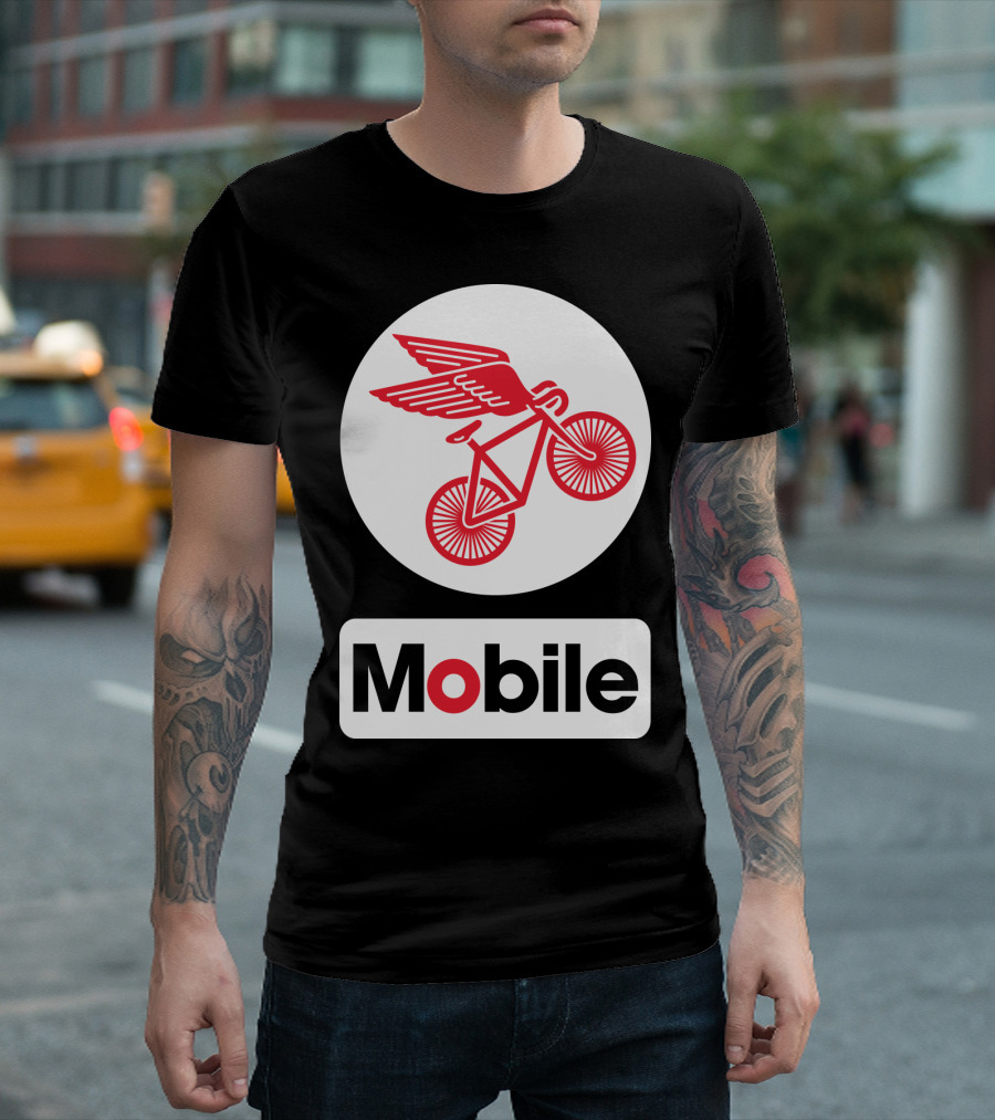 Mobile Pegasus Bicycle Wings T-Shirt
