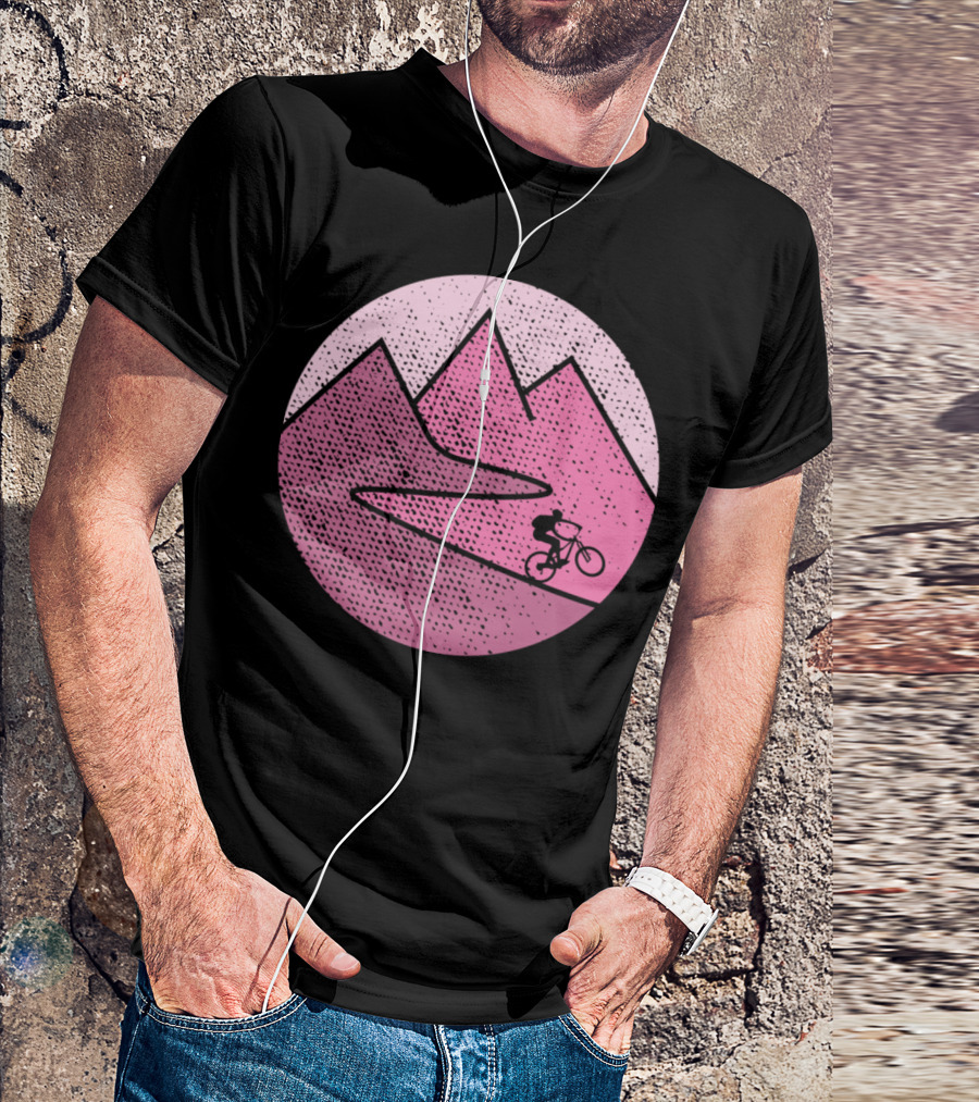 Mountain Bike Cycling Scenic Adventure In Pink Mountains T-Shirt