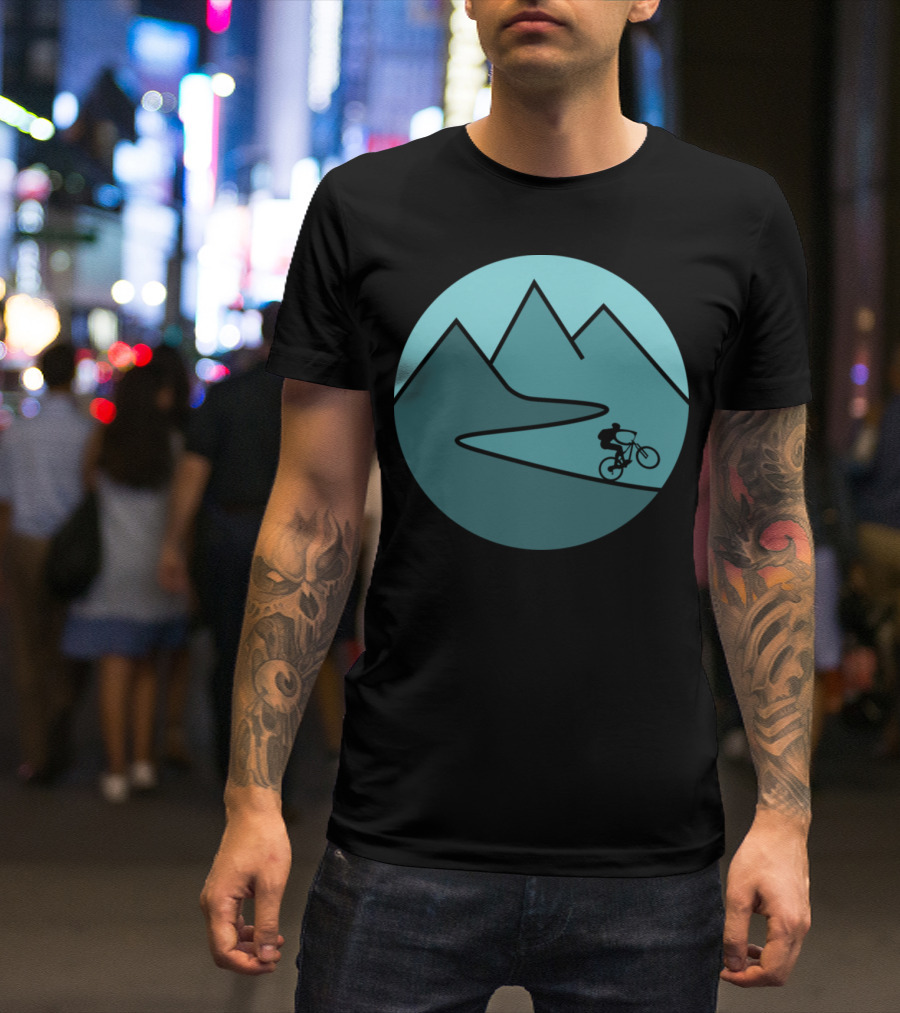 Mountain Bike Adventure Through Majestic Mountains T-Shirt