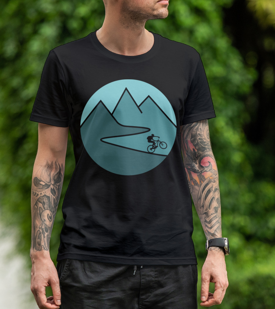 Mountain Bike Adventure Through Majestic Mountains T-Shirt
