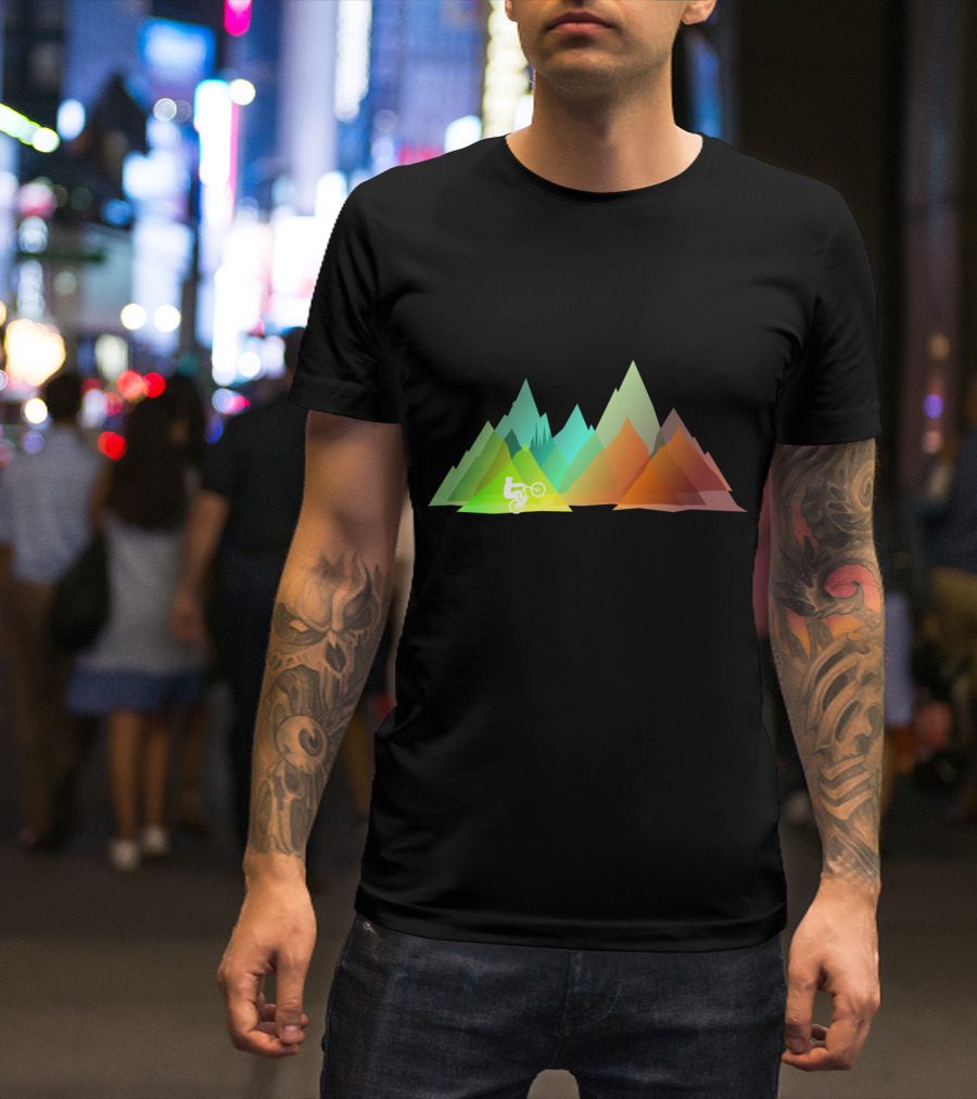 MTB Colors Mountain Biking Multicolor Peaks T-Shirt