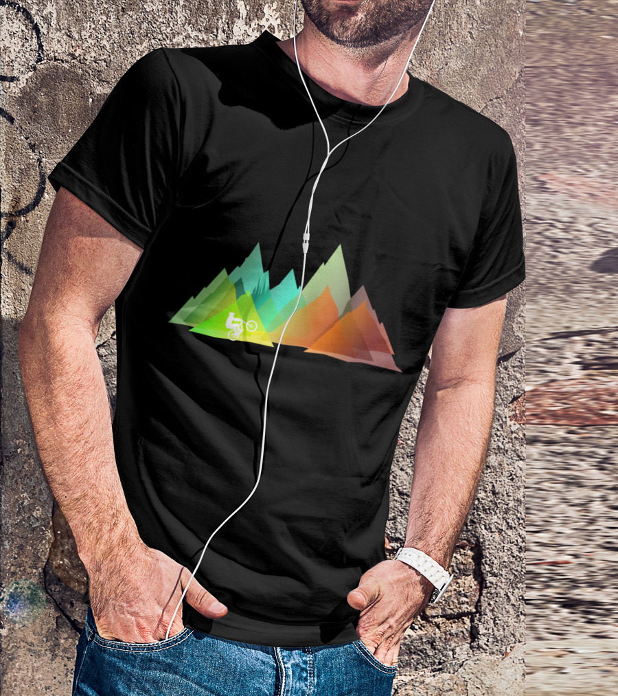 MTB Colors Mountain Biking Multicolor Peaks T-Shirt
