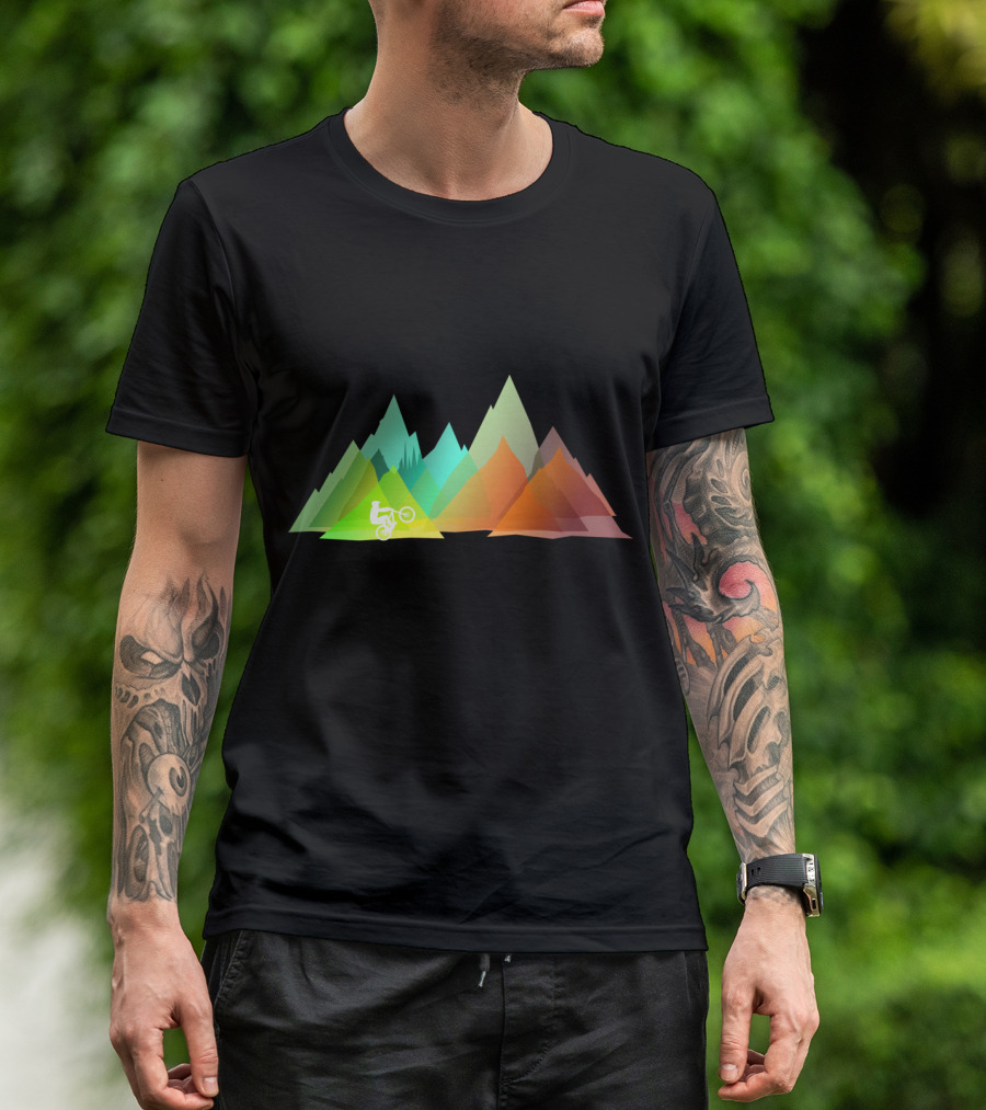 MTB Colors Mountain Biking Multicolor Peaks T-Shirt