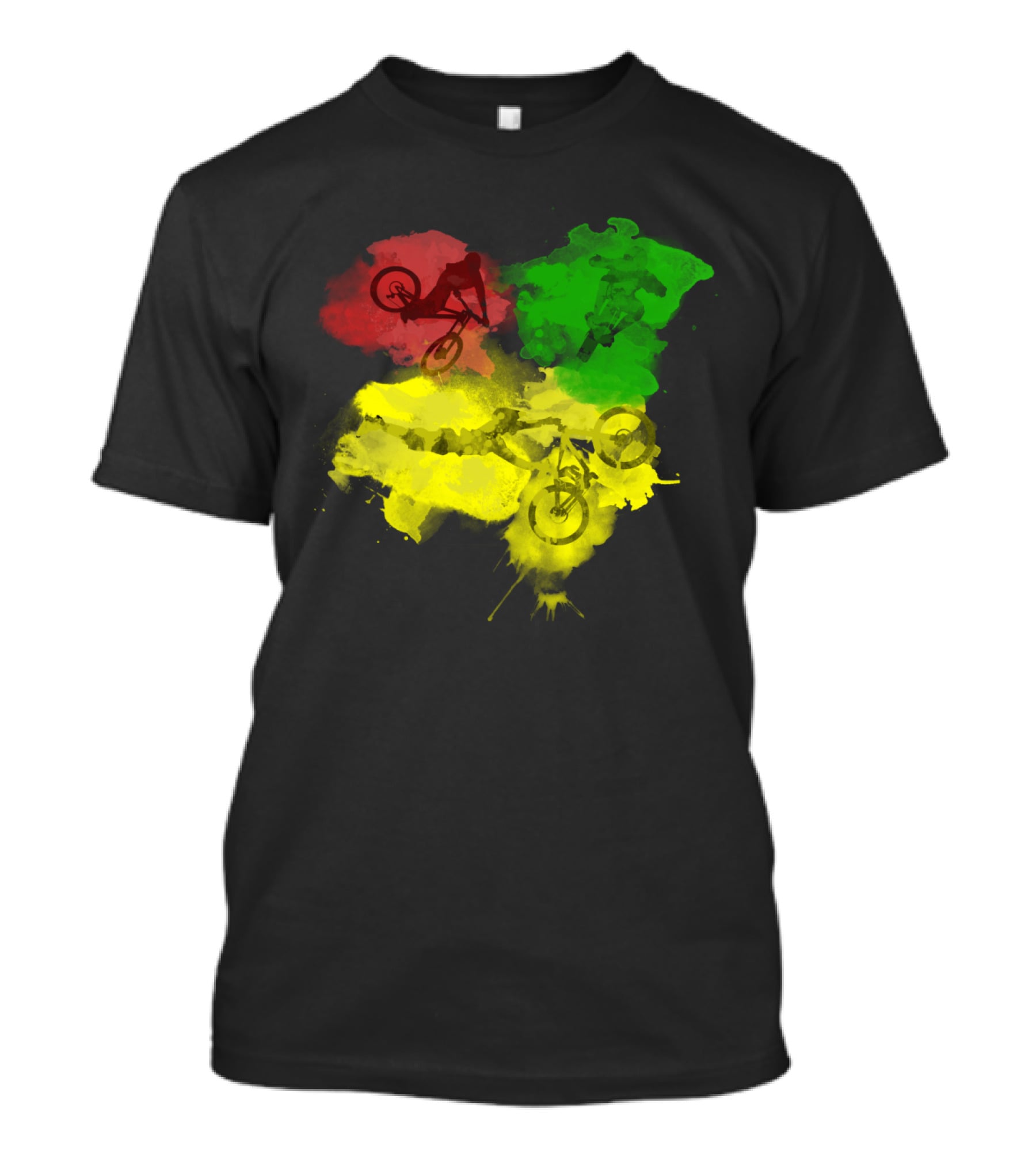 MTB Rasta Red Green Yellow Mountain Biking T-Shirt
