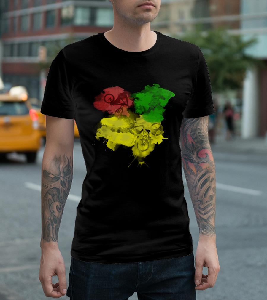 MTB Rasta Red Green Yellow Mountain Biking T-Shirt