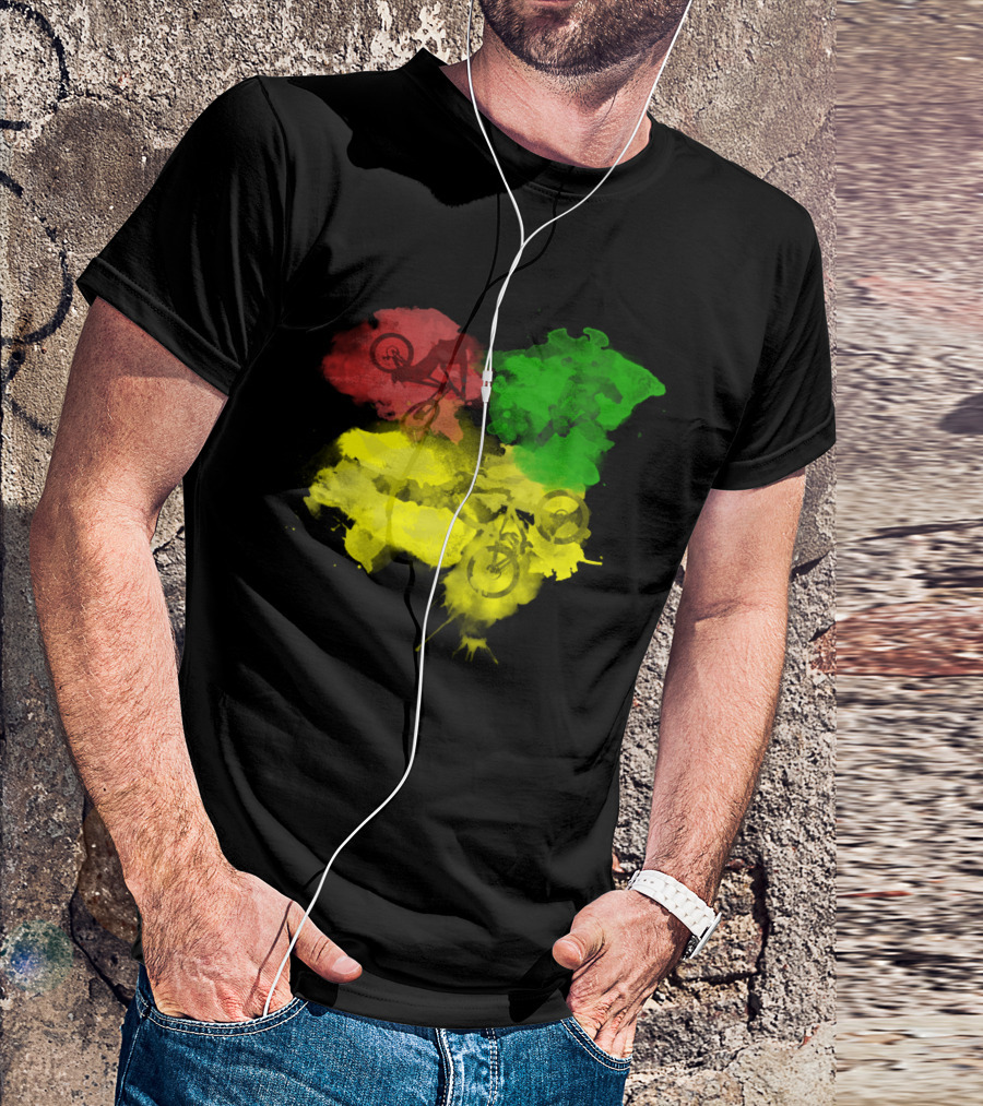 MTB Rasta Red Green Yellow Mountain Biking T-Shirt