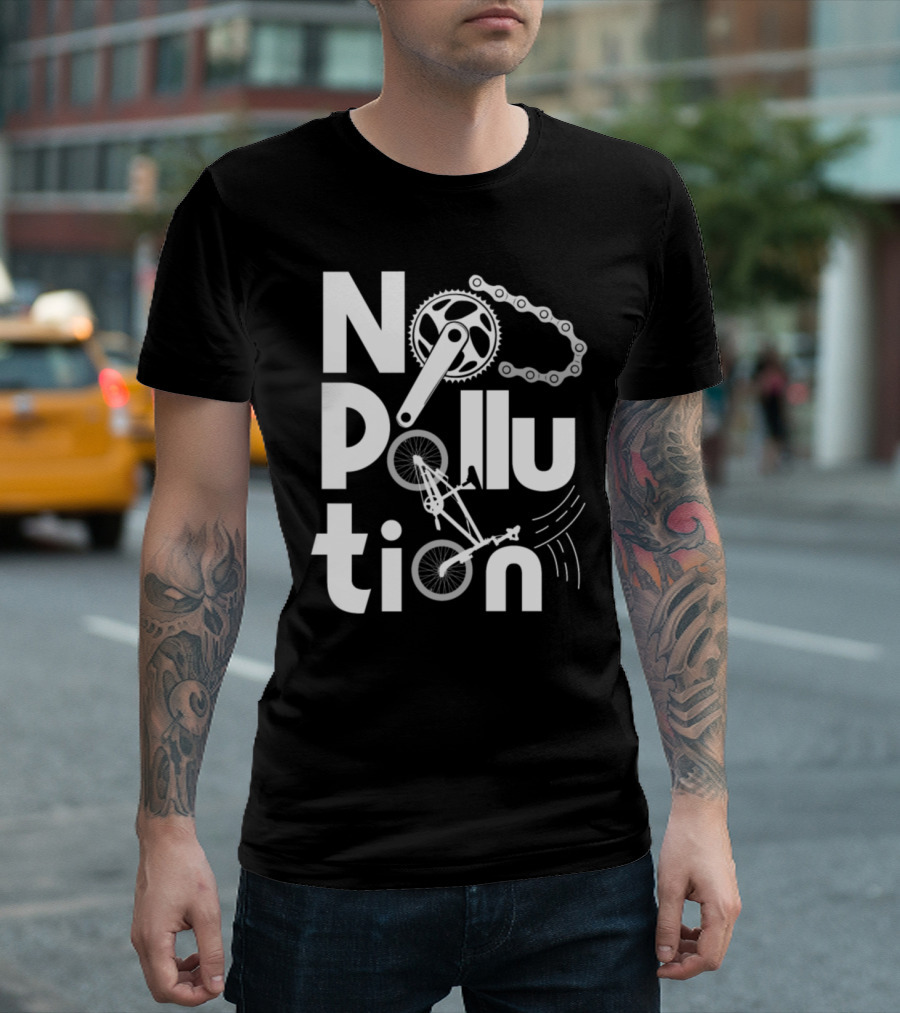 No Pollution Bicycle Gear Chain Eco-Friendly T-Shirt