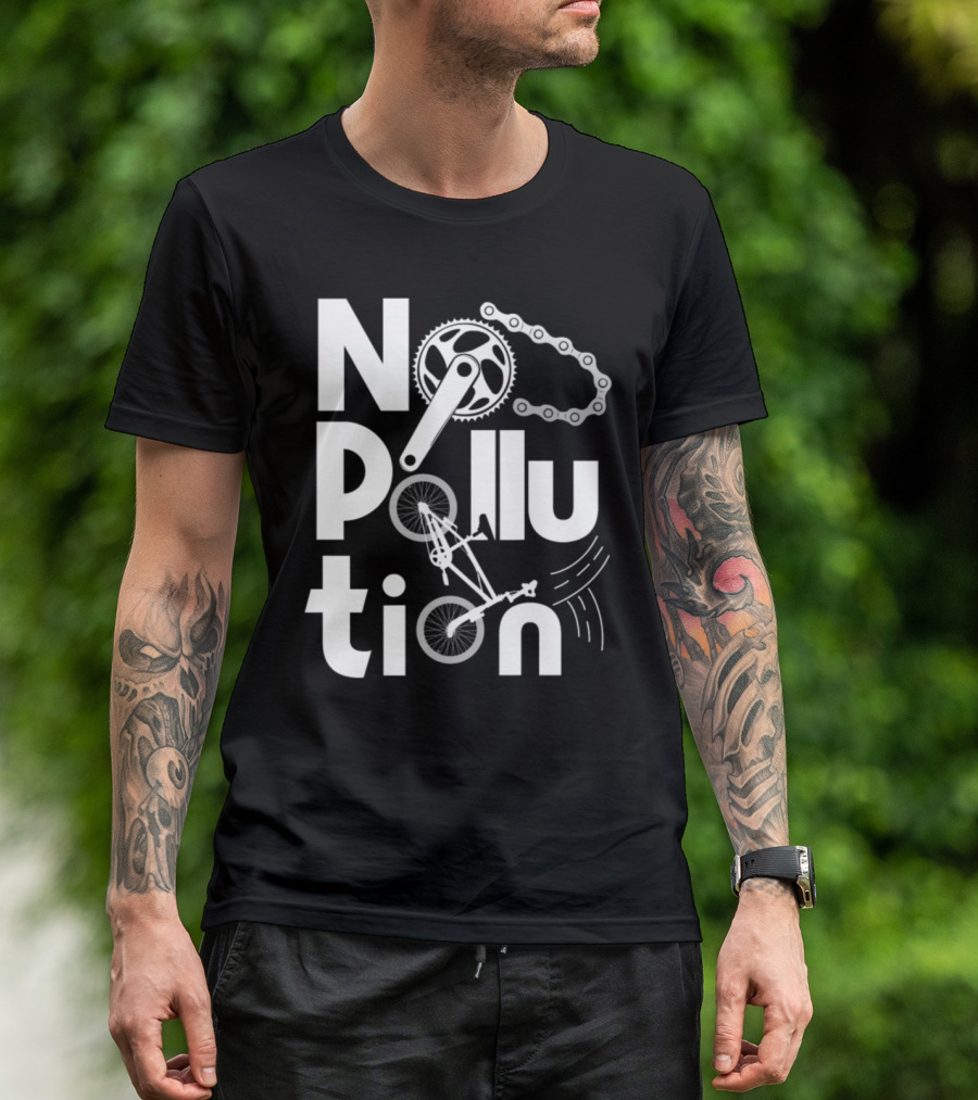 No Pollution Bicycle Gear Chain Eco-Friendly T-Shirt