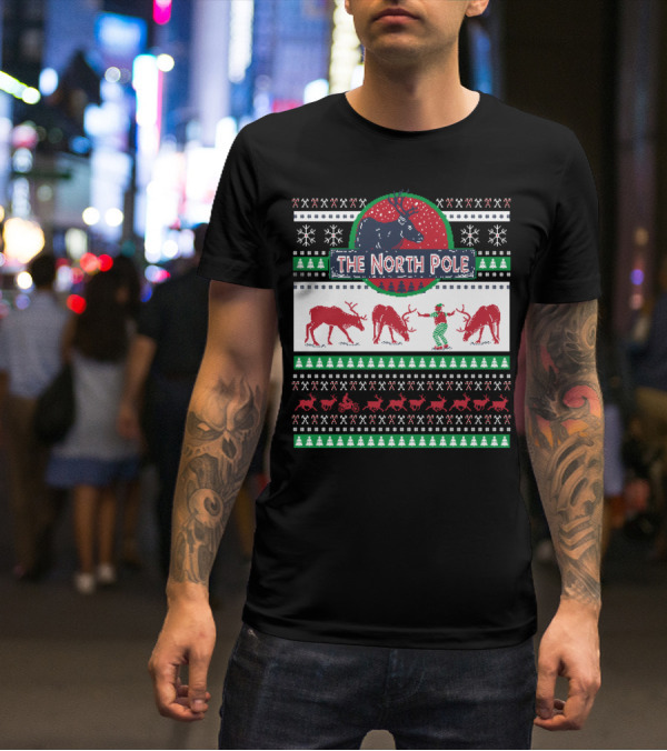 The North Pole Reindeer Ugly Christmas T-Shirt
