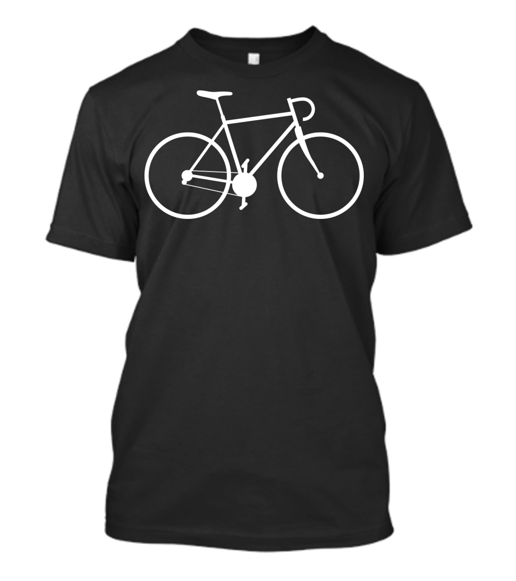 Racing Bike White Simple Bicycle Outline T-Shirt