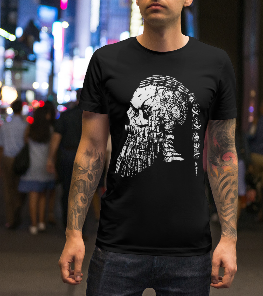 RAGNAR HEAD CAMOUFLAGE Viking Warrior Skull Art Cycling T-Shirt