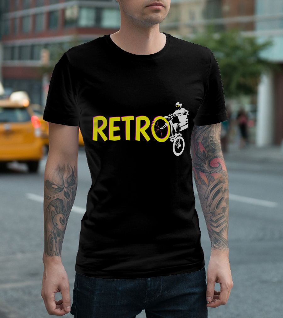 RETRO Bicycle Wheelie Rider T-Shirt