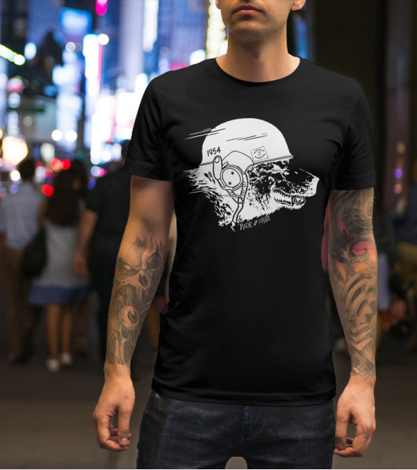 Ride With Pride 1954 Bear Motorcycle Helmet T-Shirt