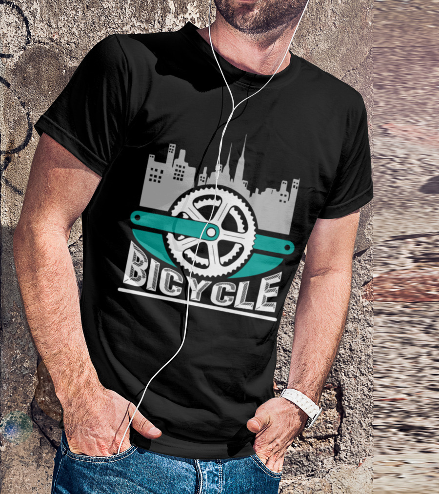 Skyline City Bicycle Chain Bike Idea T-Shirt