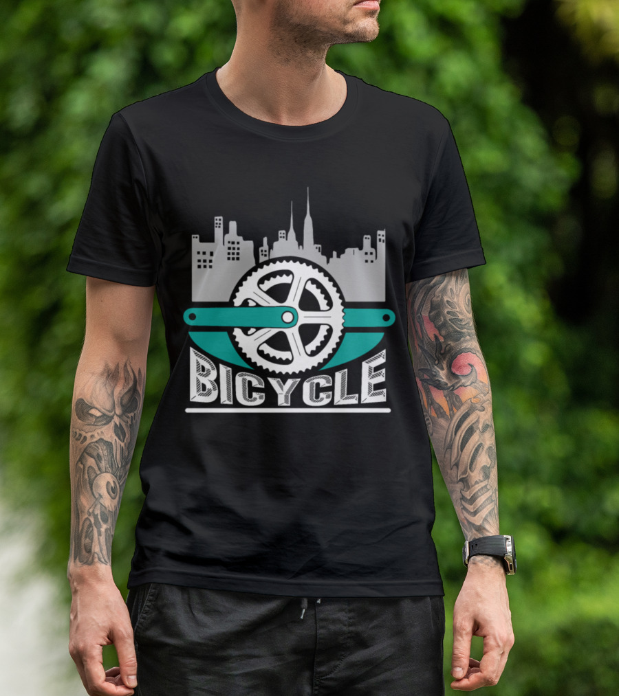 Skyline City Bicycle Chain Bike Idea T-Shirt