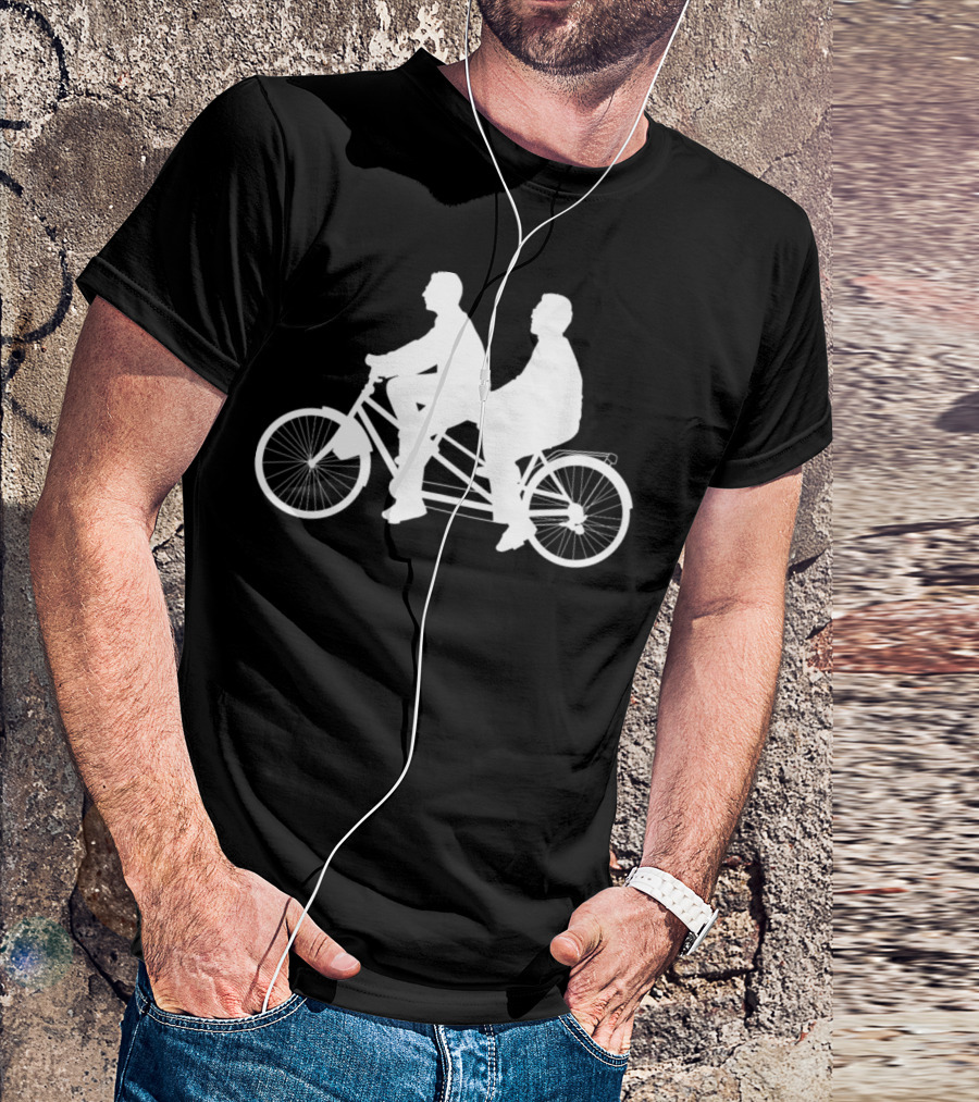 Tandem Bicycle Bike Cyclist Riding Together T-Shirt