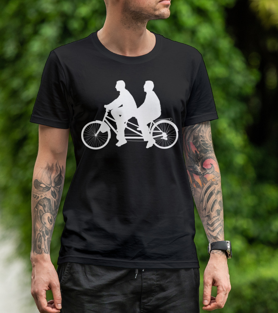 Tandem Bicycle Bike Cyclist Riding Together T-Shirt