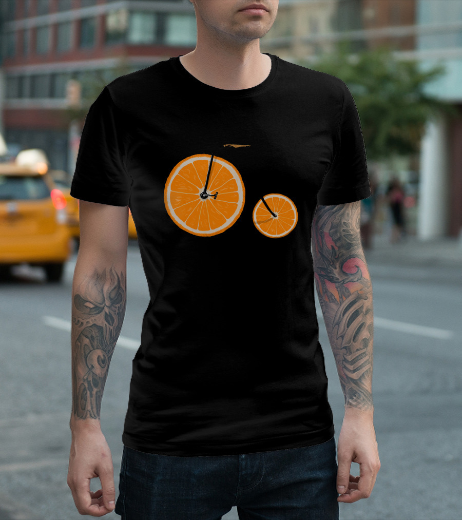 Orange Slice Bicycle Vitamin Concept T-Shirt