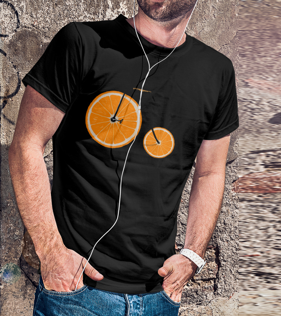 Orange Slice Bicycle Vitamin Concept T-Shirt