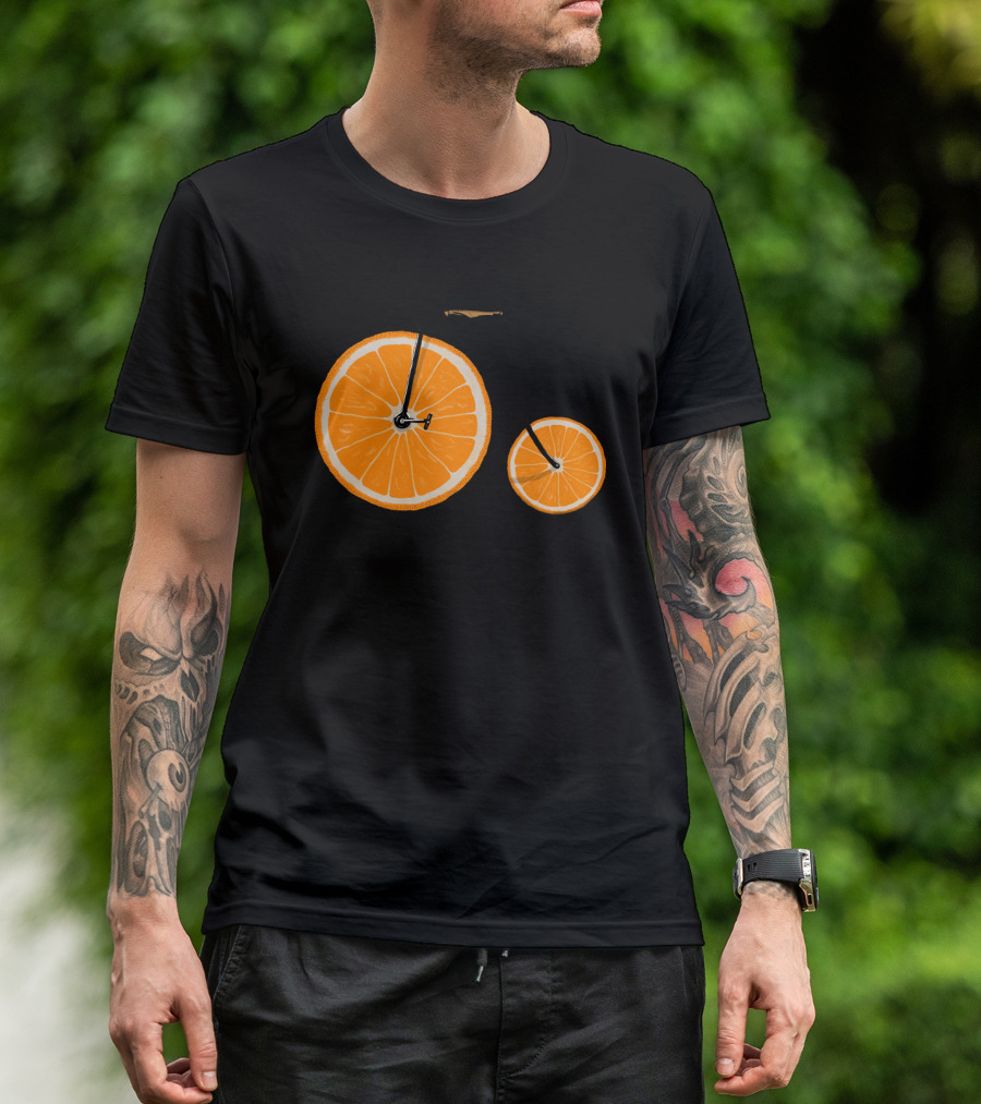 Orange Slice Bicycle Vitamin Concept T-Shirt