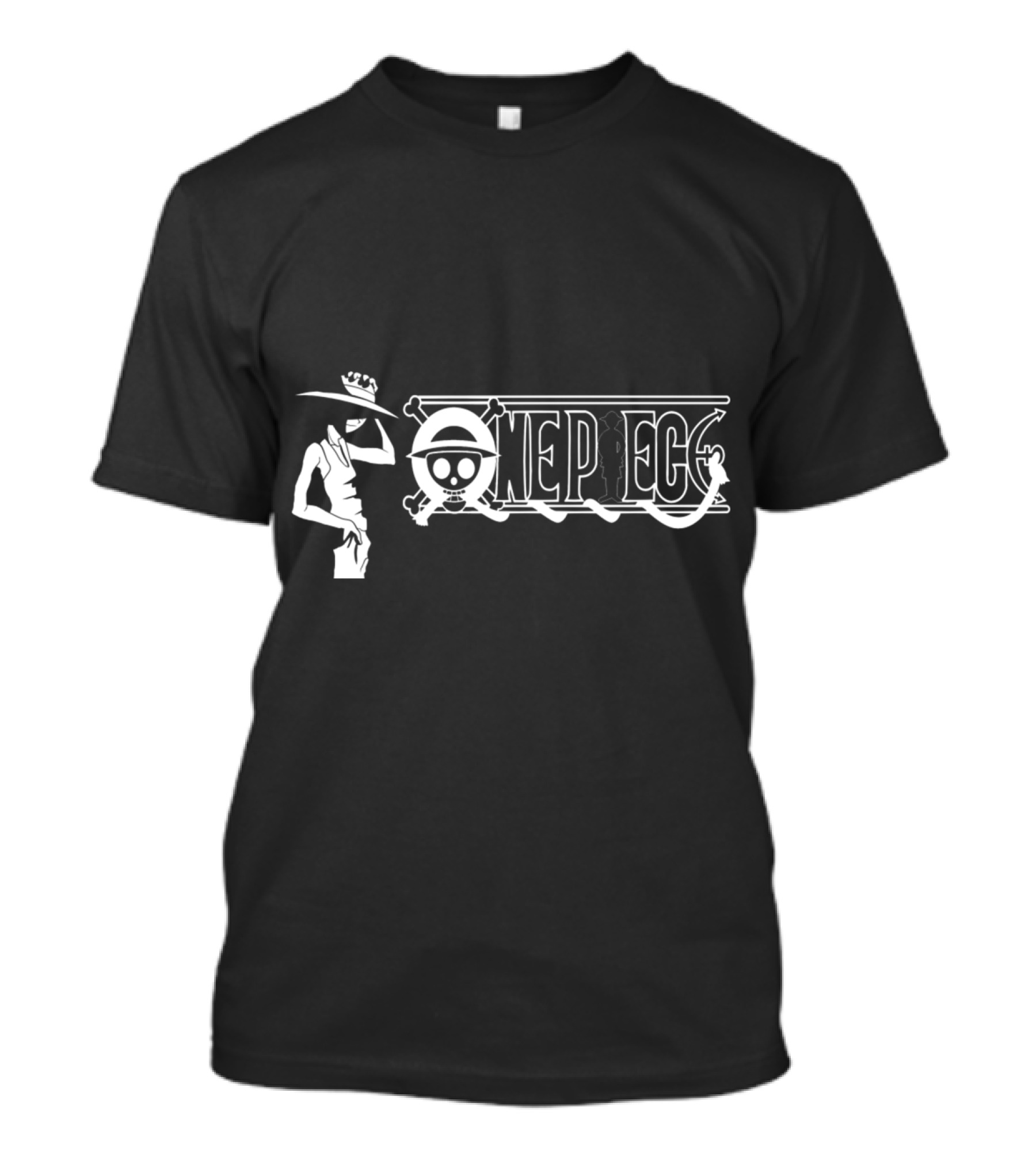 One Piece Luffy Straw Hat Pirate Monochrome T-Shirt