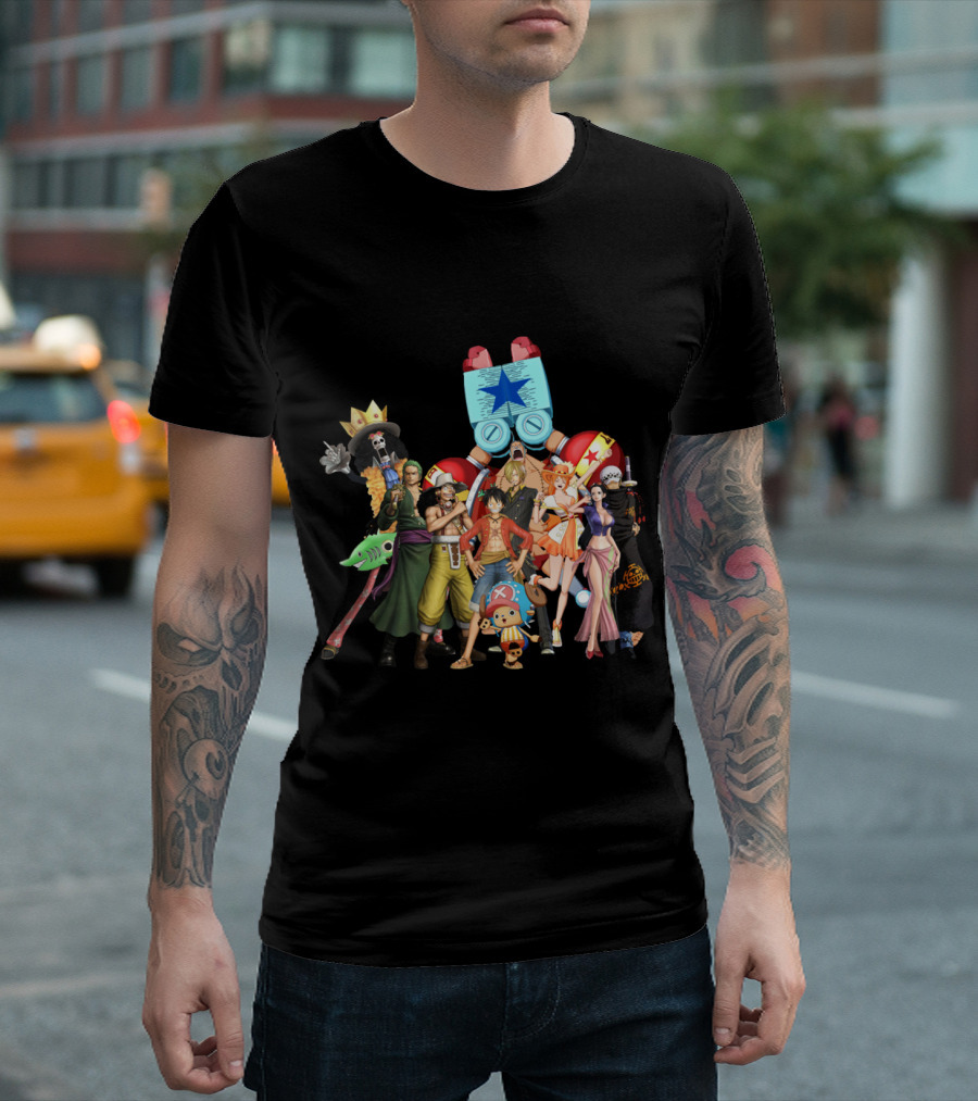 One Piece Main Characters Iconic Straw Hat Pirates Ensemble T-Shirt