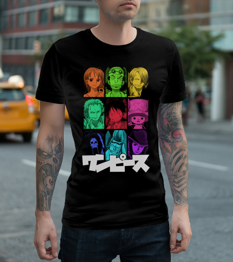 One Piece Crew Characters in Vibrant Colors T-Shirt