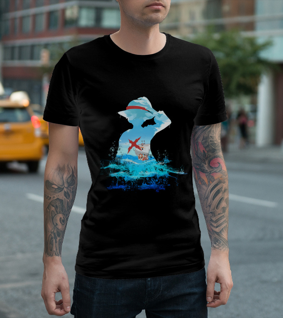 One Piece Strawhat Pirate Ship Adventure on Sea T-Shirt