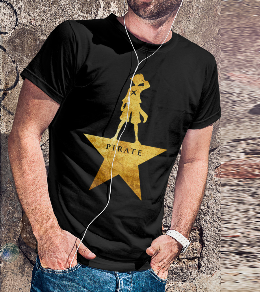 Pirate Star Gold Silhouette One Piece Luffy T-Shirt