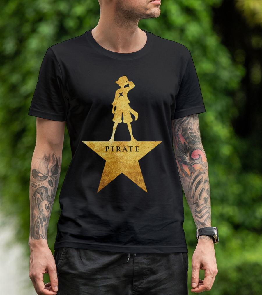 Pirate Star Gold Silhouette One Piece Luffy T-Shirt
