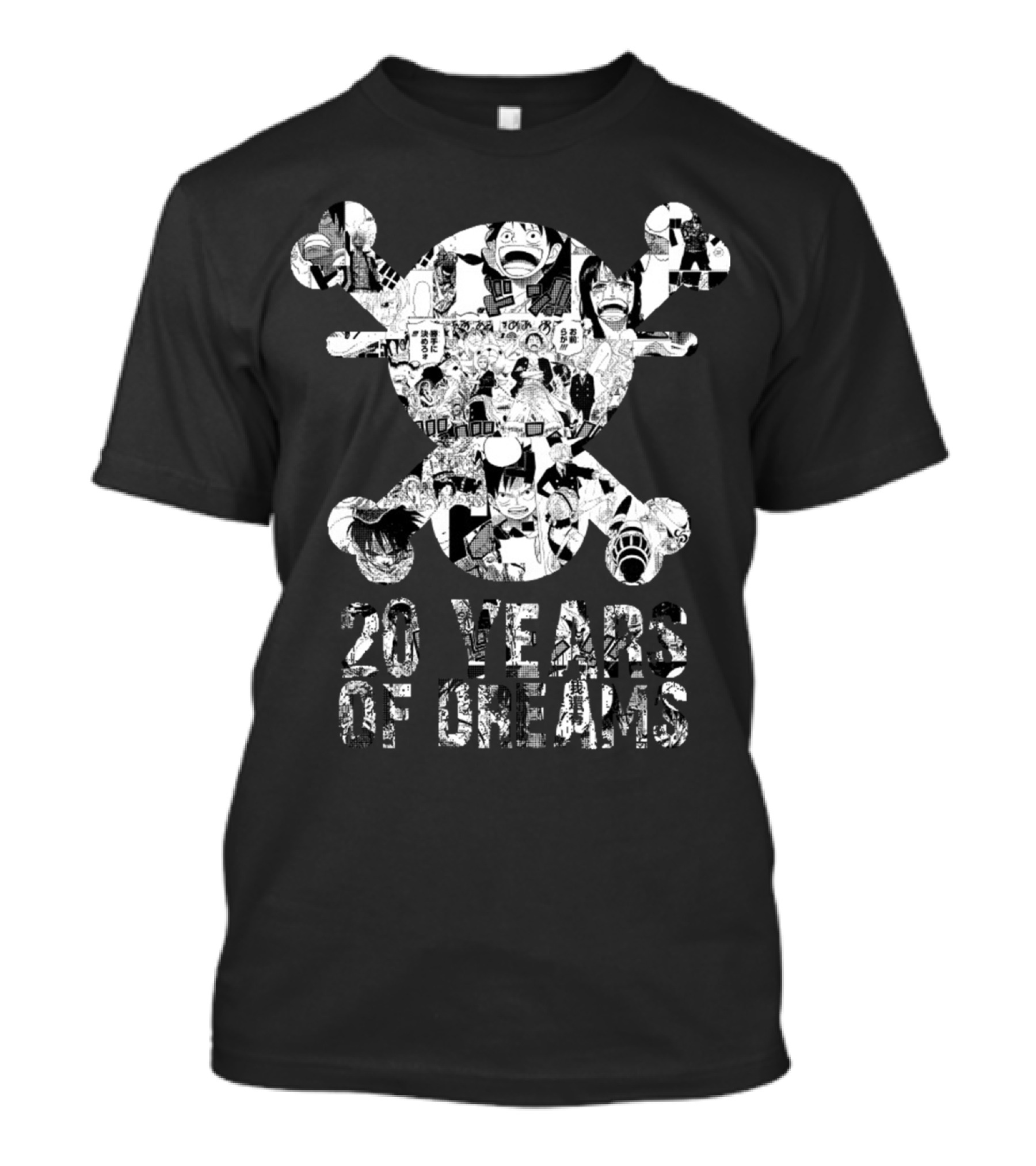 One Piece 20 Years Of Dreams Manga Collage Jolly Roger T-Shirt