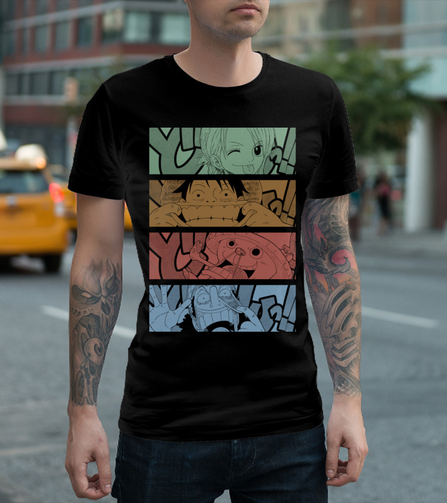 One Piece Keep Smiling Comic Characters T-Shirt