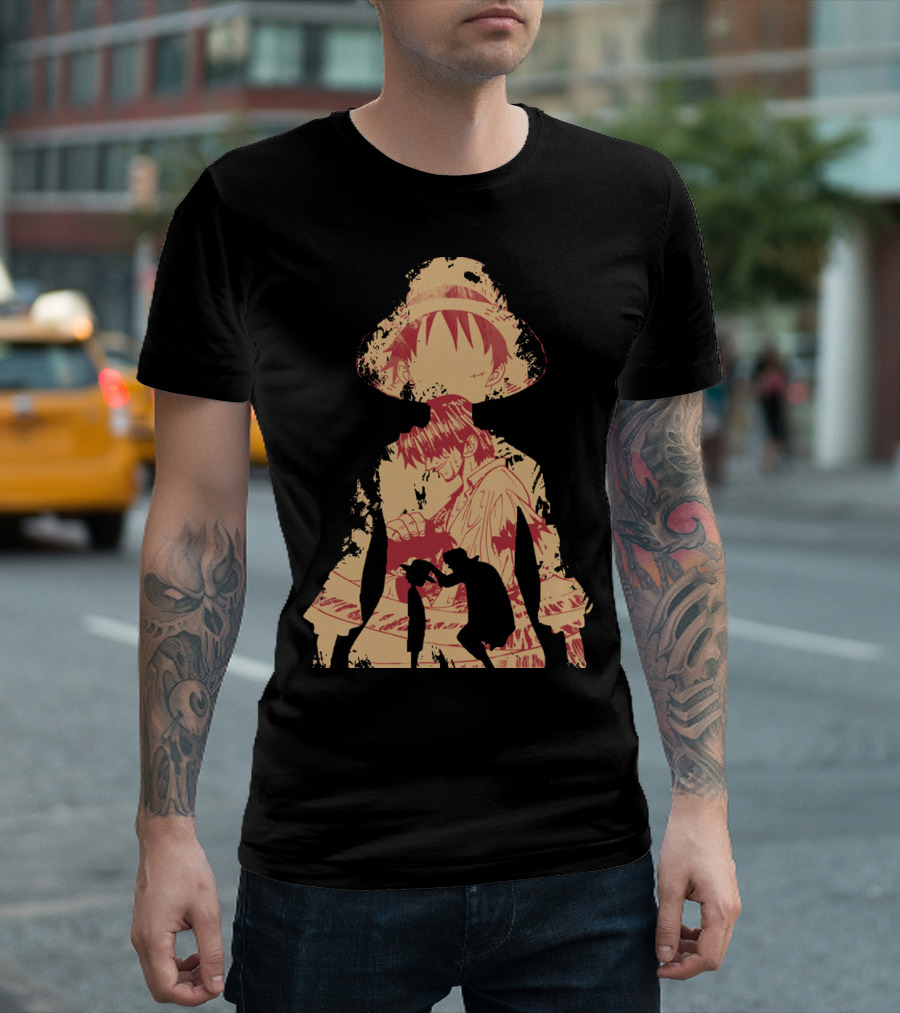Luffy Shanks Silhouette Straw Hat Mentorship Scene T-Shirt