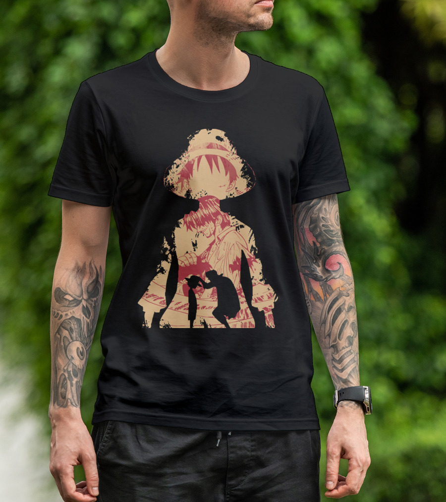 Luffy Shanks Silhouette Straw Hat Mentorship Scene T-Shirt