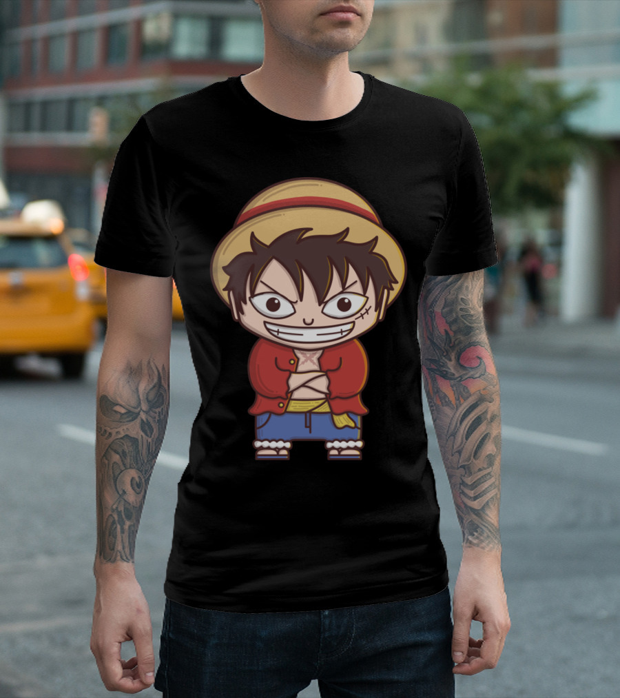 Luffy Si Topi Jerami Straw Hat Pirate Anime Character T-Shirt