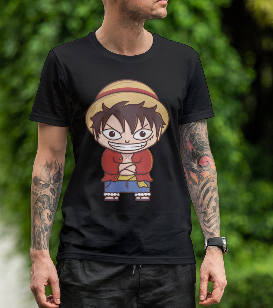 Luffy Si Topi Jerami Straw Hat Pirate Anime Character T-Shirt
