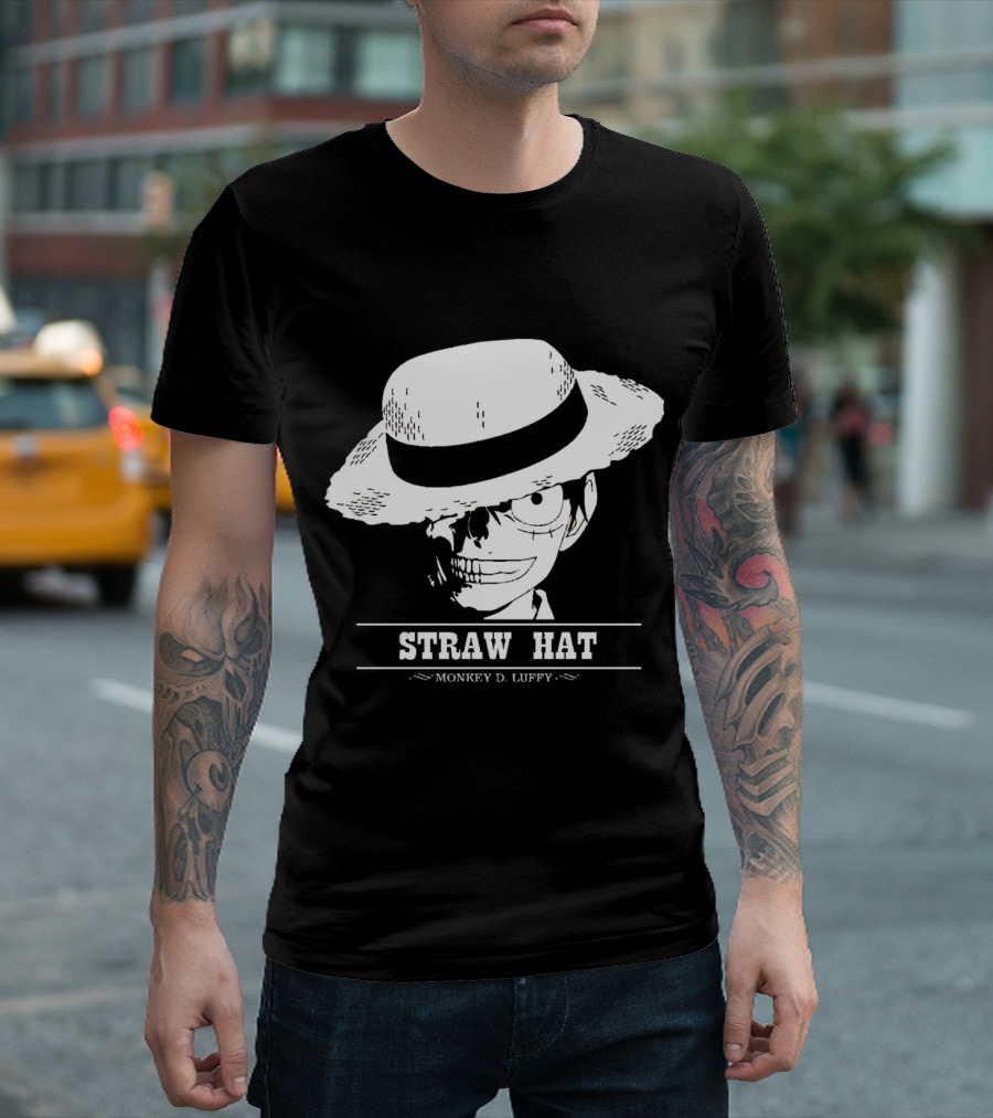 Monkey D Luffy Straw Hat One Piece Skeleton T-Shirt