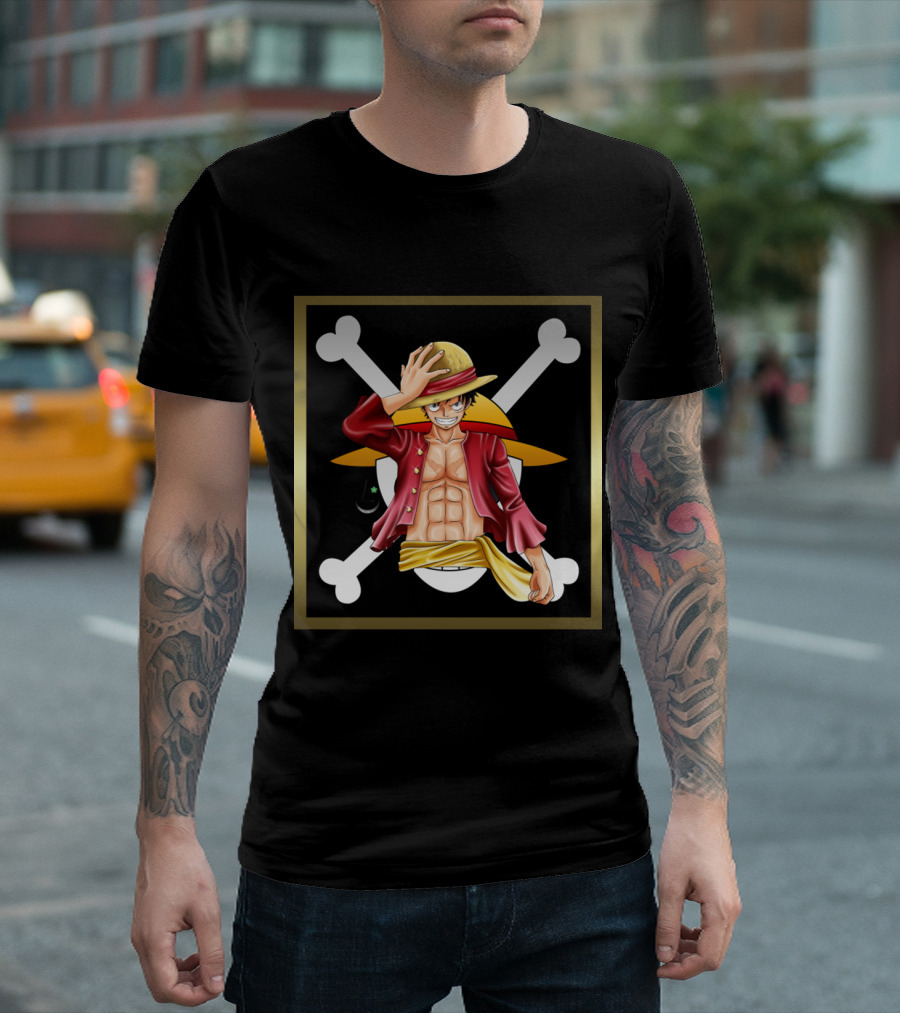 One Piece Luffy Pirate Straw Hat Jolly Roger T-Shirt