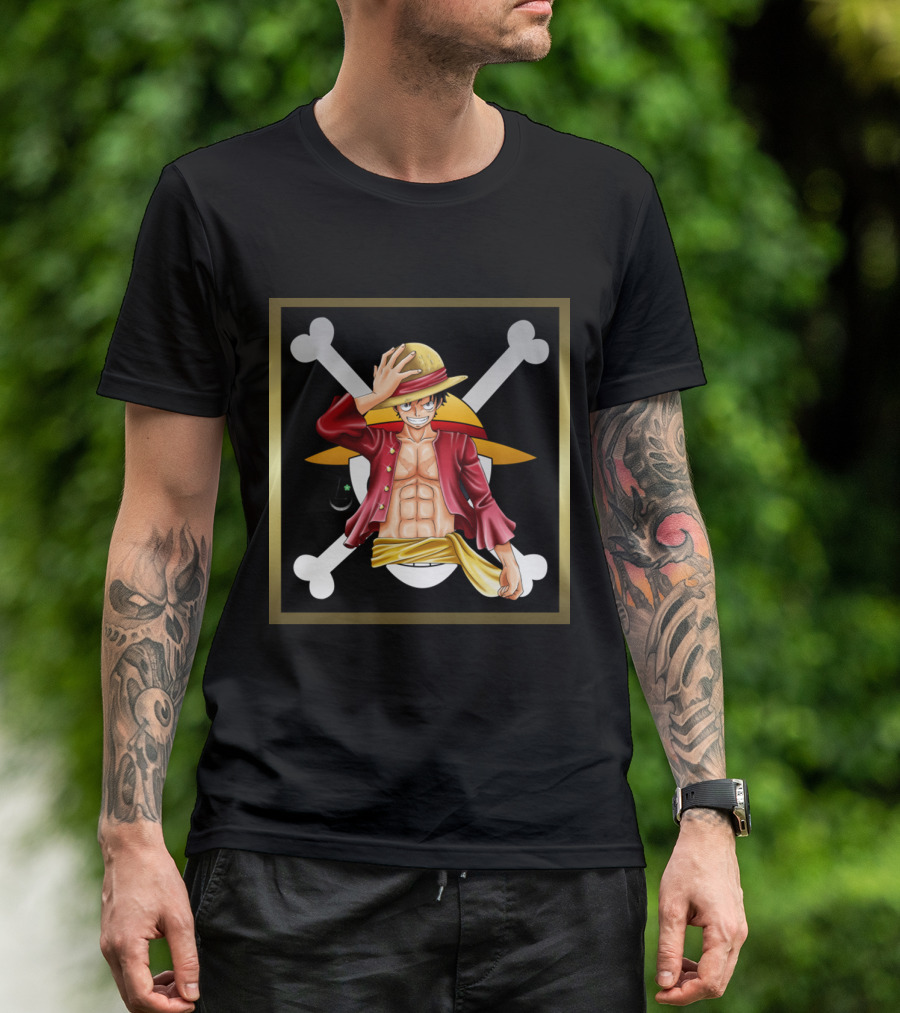 One Piece Luffy Pirate Straw Hat Jolly Roger T-Shirt