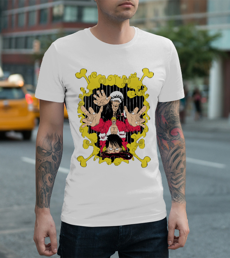 Dressrosa Saga One Piece Luffy Law Doflamingo T-Shirt