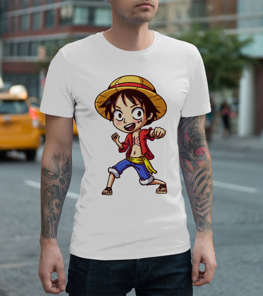 Luffy Chibi One Piece Straw Hat Pirate Anime Character T-Shirt