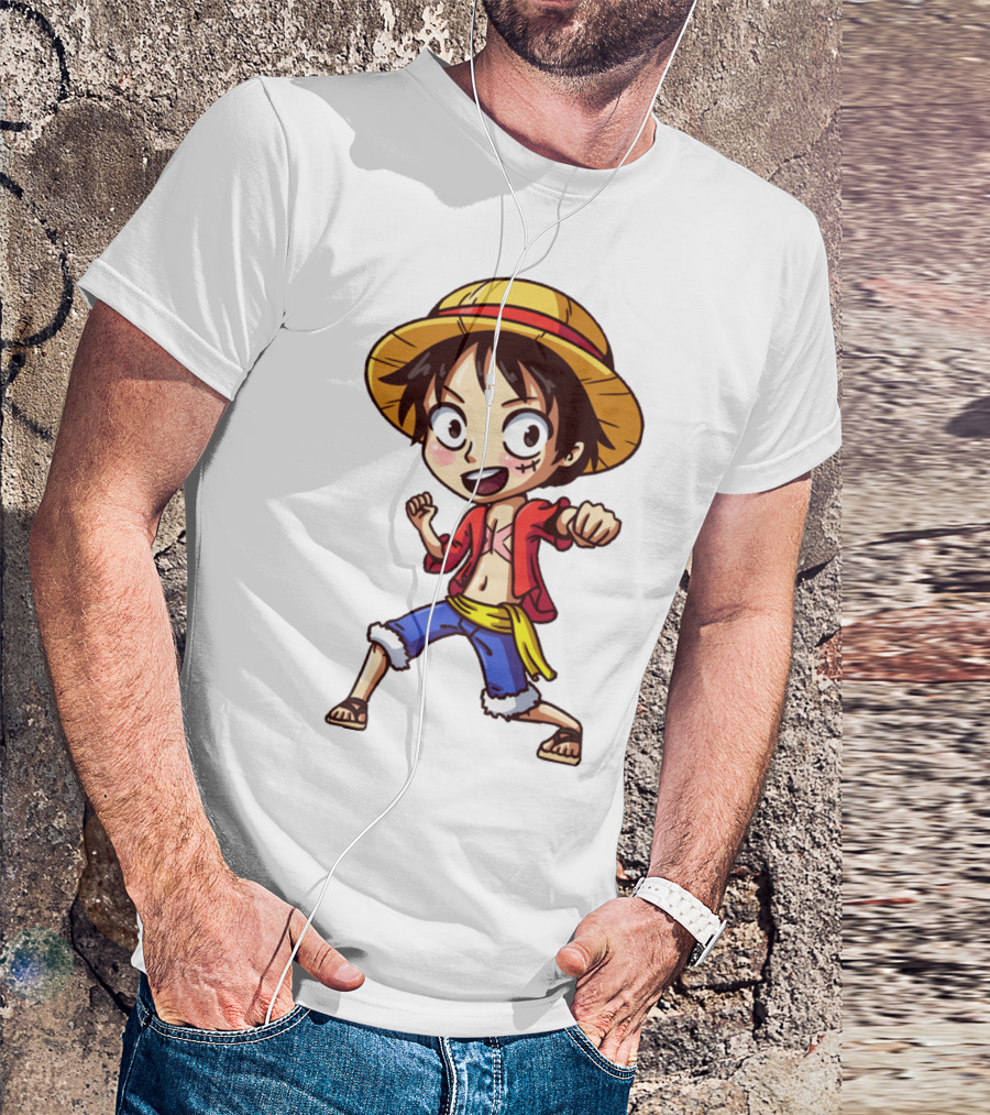 Luffy Chibi One Piece Straw Hat Pirate Anime Character T-Shirt