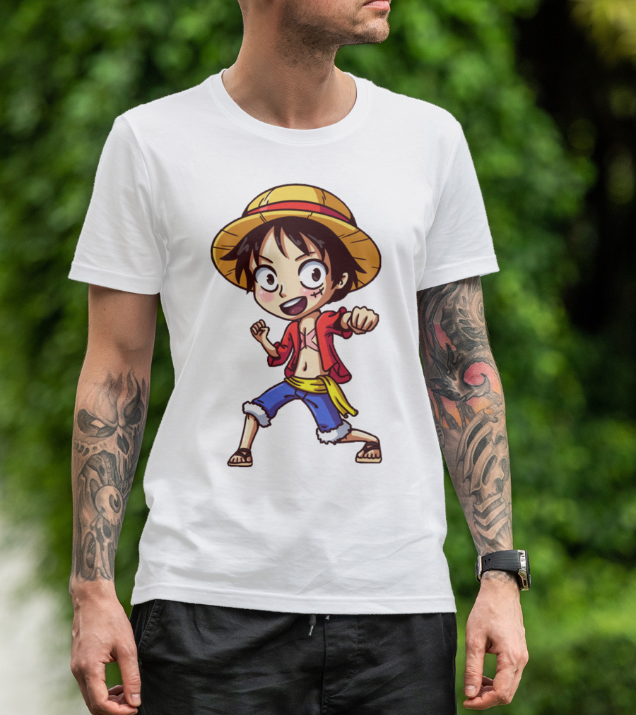 Luffy Chibi One Piece Straw Hat Pirate Anime Character T-Shirt